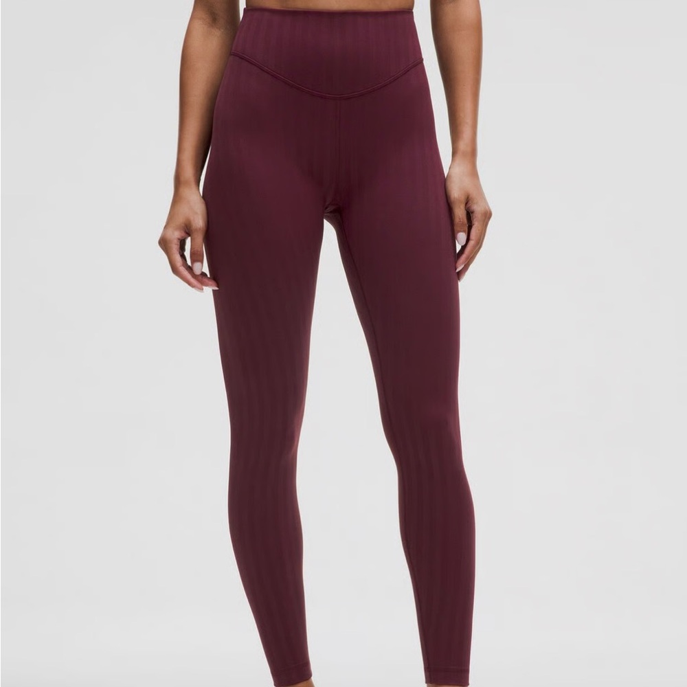 NWOT LULULEMON Wunder Under Hr Tight 25” tonal stripe garnet